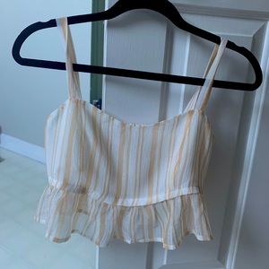 Gold and white very cropped shirt!